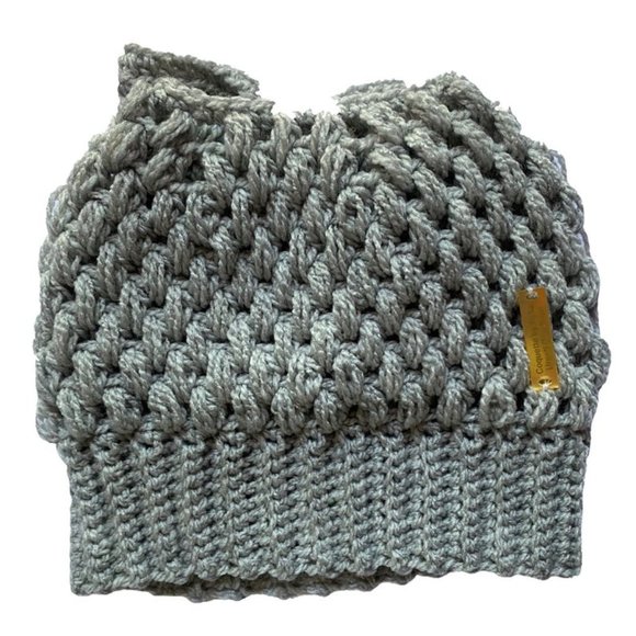 Handmade Horsetail Womens Knitted Beanie - Picture 8 of 10